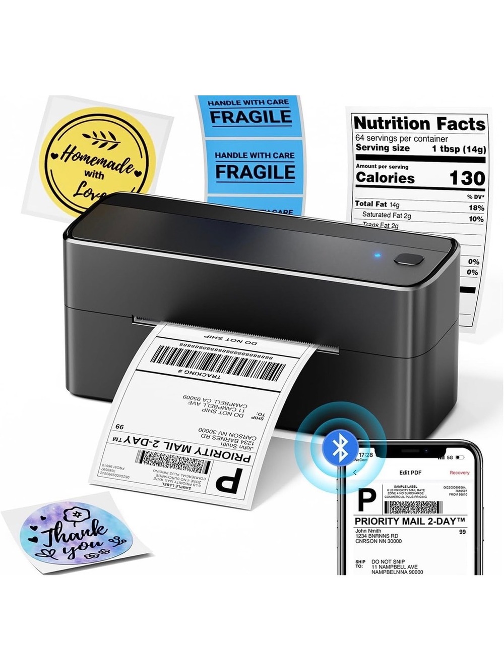 Phonemo Bluetooth Shipping Label printer VGC - Picture 2 of 9